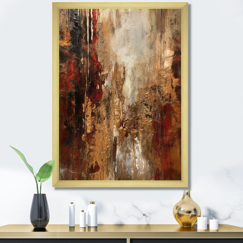 Révélations italiennes anciennes en or et rouge - reproduction d'art sur toile, H 32 po x l 24 po x P 1 po, Cadre doré simple