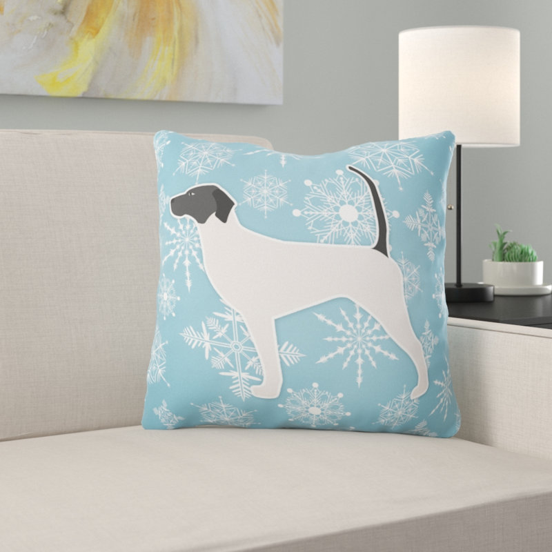 Winter Snowflakes Indoor/Outdoor Throw Pillow, 14" H x 14" W x 3" D