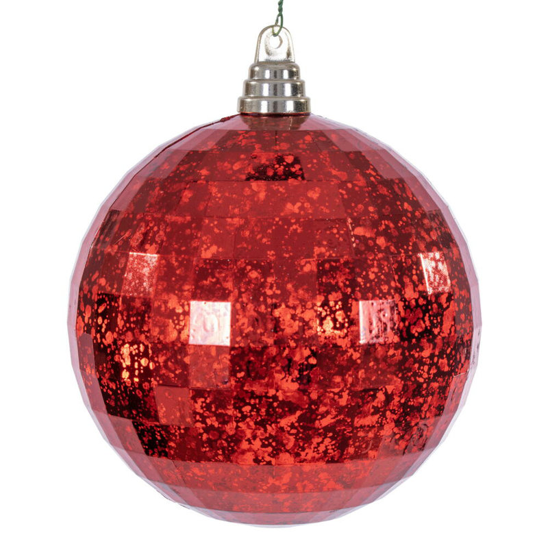 Ornement en forme de miroir 6 ". Comprend 2 pièces par sac., Rouge