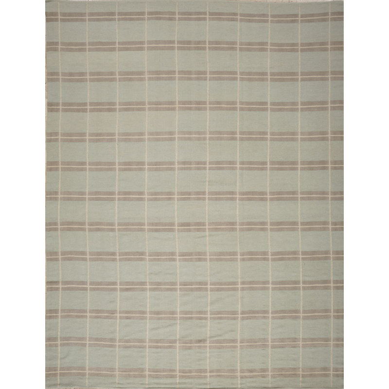 Tapis à tissage plat zone grise handwoven