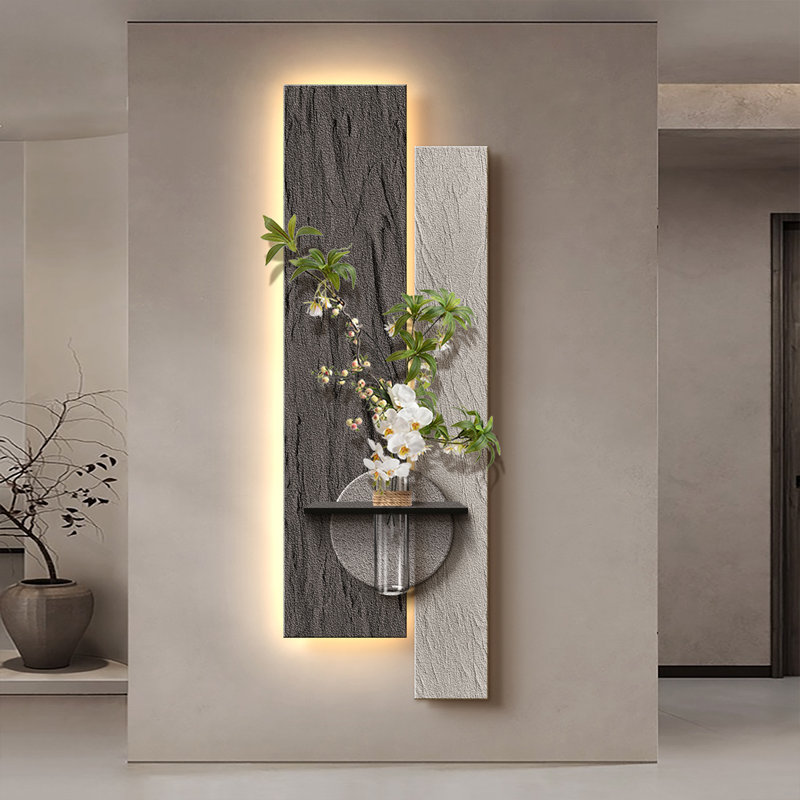 Black Rectangle Sandstone Wall art, 47.24" H x 15.75" W x 1.97" D, Black