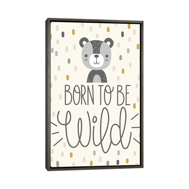 «Cute and Wild III», art encadré, H 60 po x l 40po x P 1,5 po, Toile avec cadre gris foncé rustique