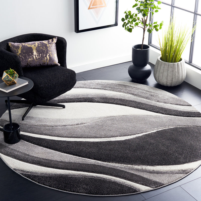 Akia Abstract Area Rug, Round 201cm