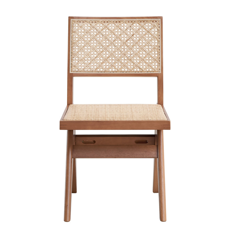 Ensemble de 2 chaises d'appoint en rotin et finition naturelle Velentina