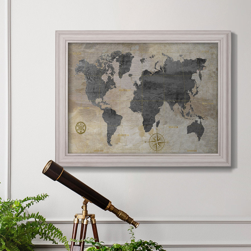 " Modeled World Map ", 21" H x 25" W x 2.5" D