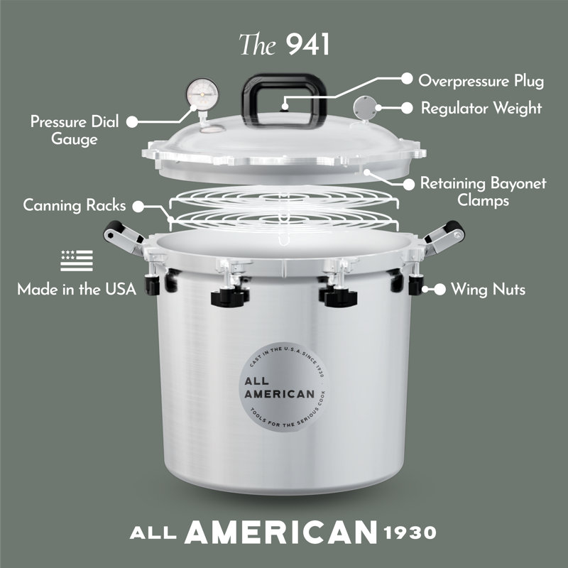 Autocuiseur / conservateur All American 1930, 41 pintes, Silver