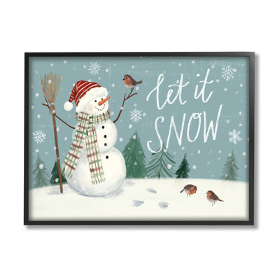 " Let It Snow Magical Snowman in Scenic Snowfield " Acrylic