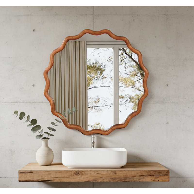 Miroir décoratif 30 pouces, Brun jaune