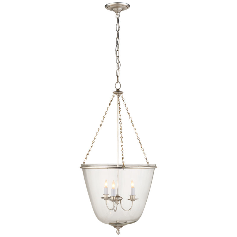 AERIN Pondview Medium Jar Lantern, Burnished Silver Leaf