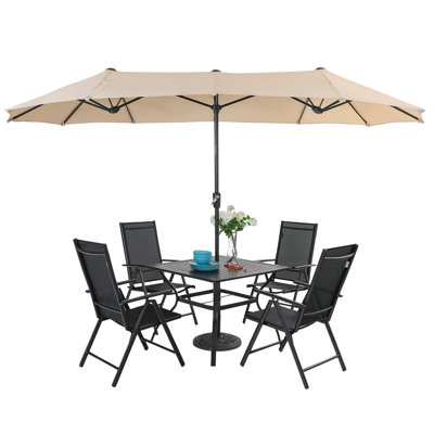 Alyah 4 - Person Patio Dining Set with Square Table