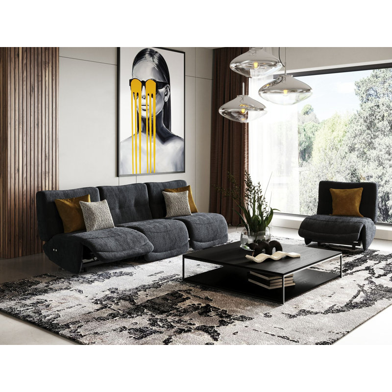 Agona 102'' Upholstered Power Reclining Sofa, Dark Gray