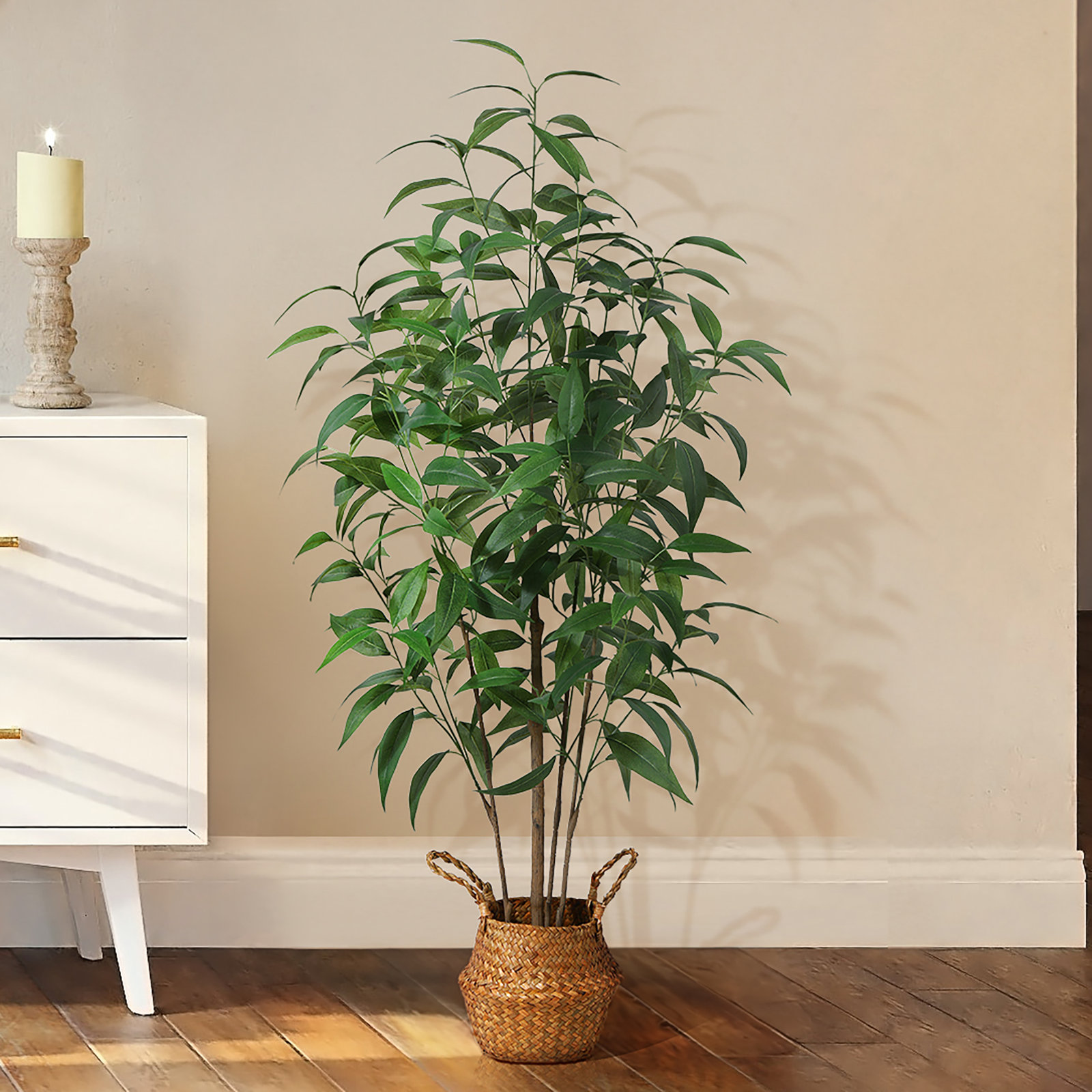 Adcock Artificial Eucalyptus Tree in Basket, 59"H x 20" W x 20"D, 2