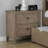 Transitional Style Nightstand With Solid Wood And Veneer, Felt-Lined Top Drawer, Round Pull Knobs And Wood Grain Texture