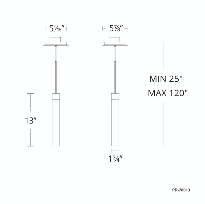 Luminaire suspendu simple à 1 lumière Minx, Laiton vieilli