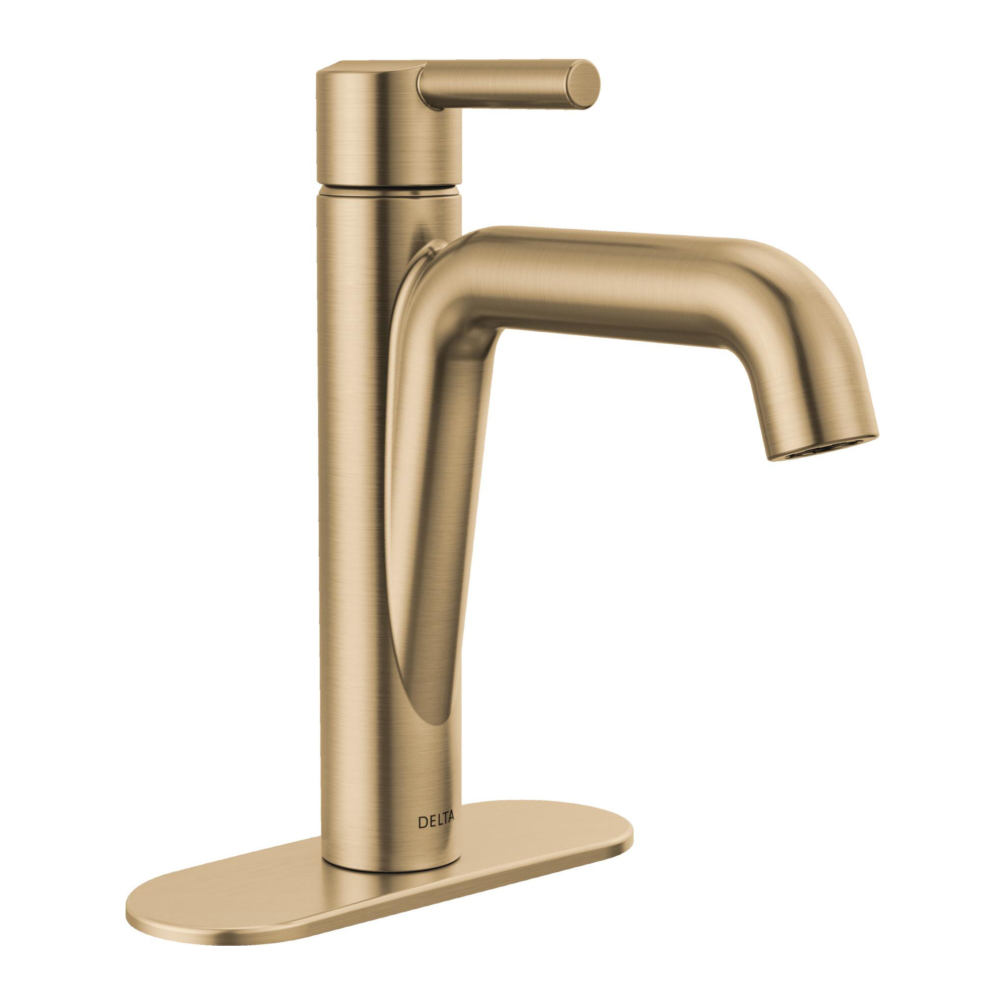 Nicoli Single Hole Bathroom Faucet with Drain Assembly, Single Handle Bathroom Sink Faucet, Champagne Bronze