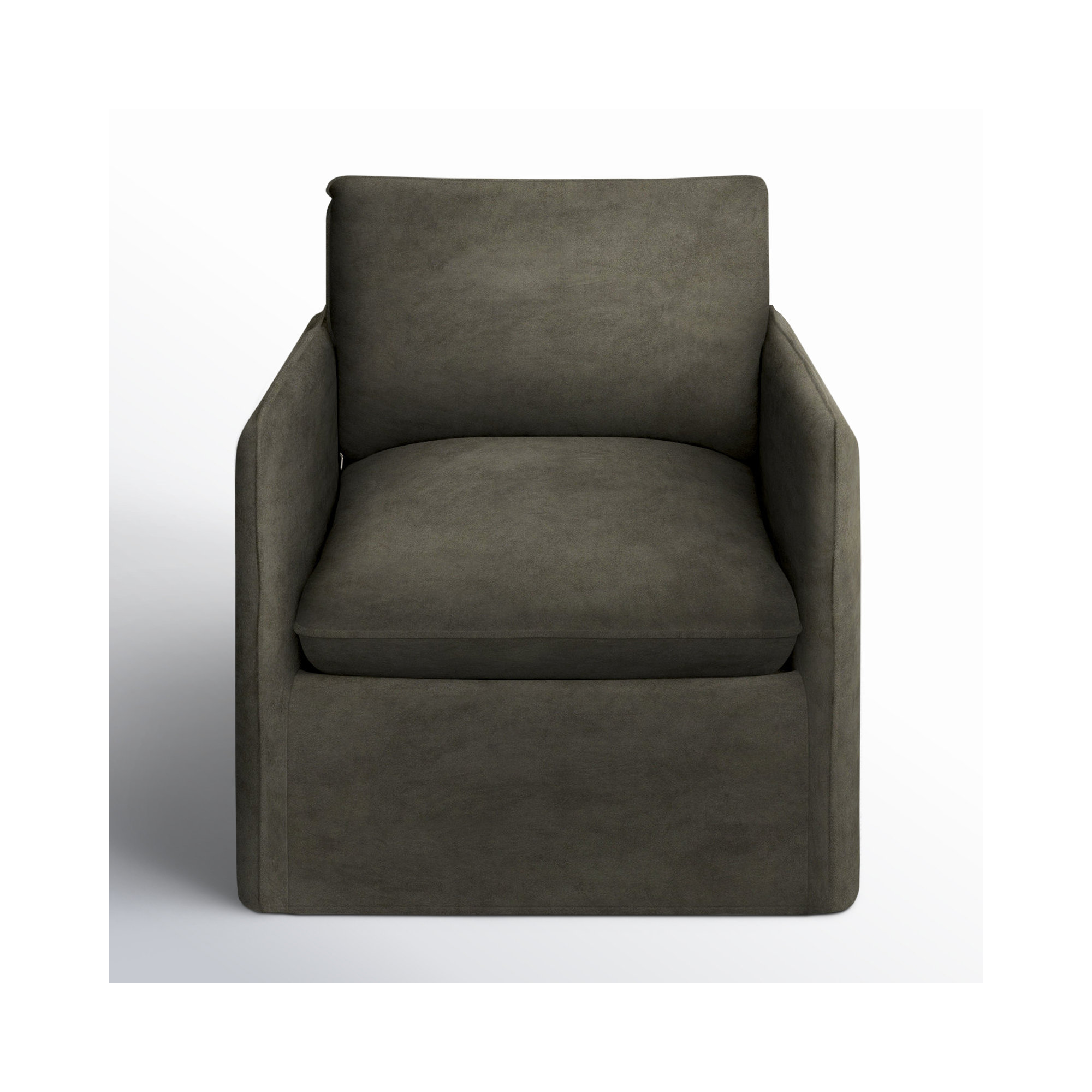 Bellatrix Slipcovered Armchair, Bella Ash Performance Velvet