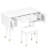 Elegant Vanity With Power Outlets, Ample Storage, And Soft - Closing Hydraulic Hinges Makeup Table Built In Power, Glass, Top-1831574249