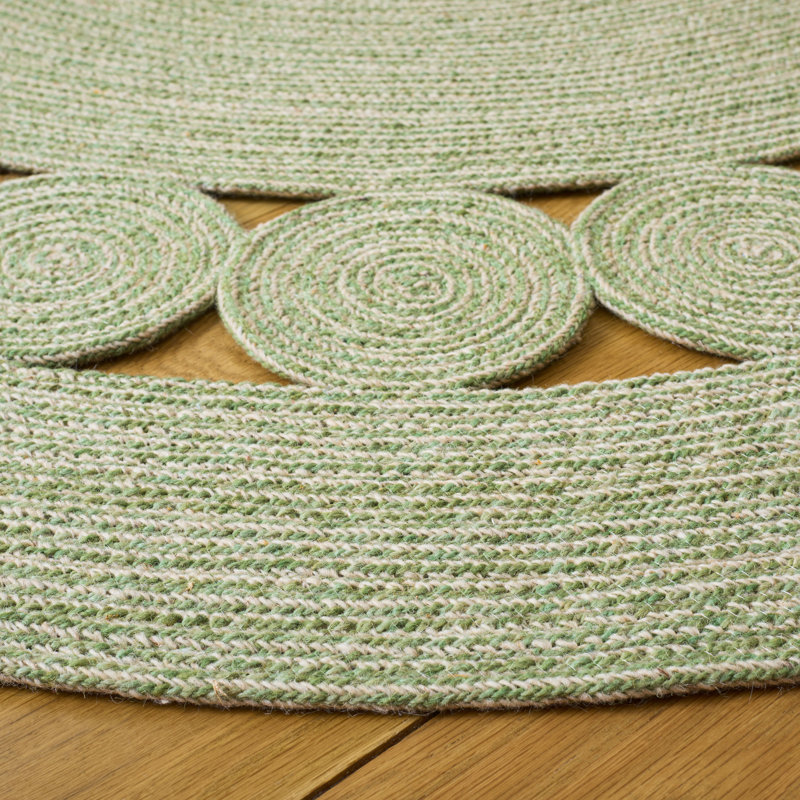 Tapis d'intérieur tressé à la main sans motif, Rond 6 pi 0 po x 6 pi 0 po