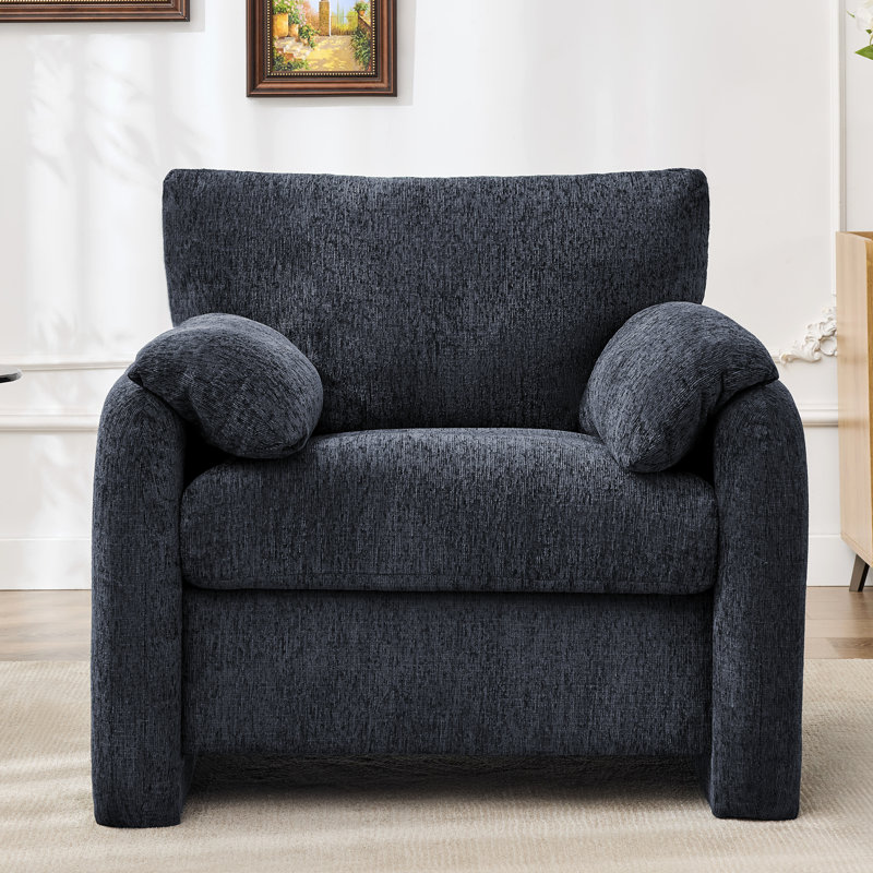 38.6" Oversized Armchair Upholstered Accent Chair For Living Room, Blue