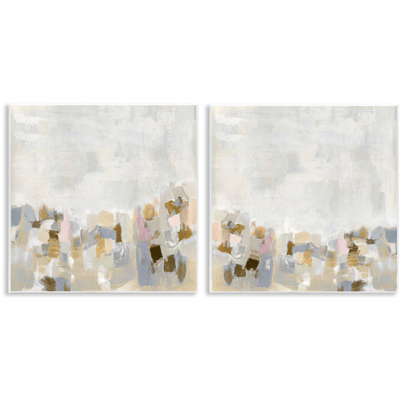Gray Subtle Abstract  2 PC Wall Plaque Art Set by Rachel Springer