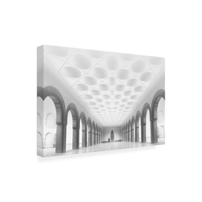 Wrapped Canvas Wall Art - Hussain Buhligaha 'The Museum' Wall Art for Living Room, Bedroom, or Office Décor  - 16x24