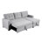 Upholstered Pull Out Sectional Sofa With Chaise-356523958