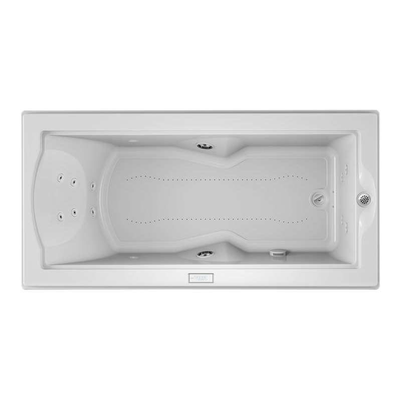 Fuzion® Illuma Whisper 72" x 36" Drop-In Combination Bathtub, White