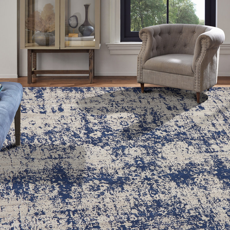 Tapis saphir délavé traditionnel Sierra, 5 pi 9 po x 8 pi 9 po