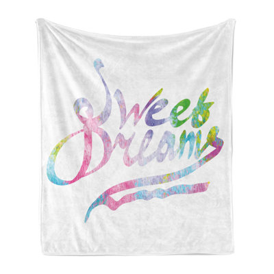 Ambesonne Saying Fleece Throw Blanket Happiness Youth Themes 50"x60" Multicolor
