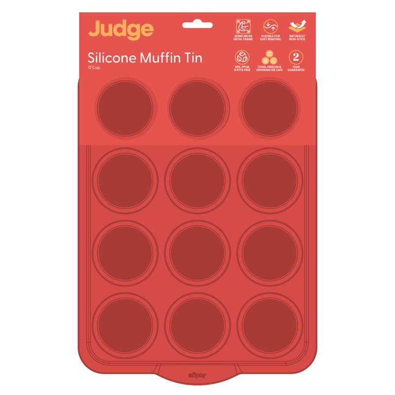 Judge Silicone, 12 cup Muffin Tin, Cup size 7x3cm, Hazelnut, Berry