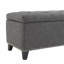 Banc de rangement en lin capitonné-125040188