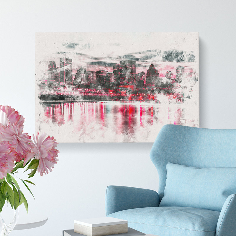 The Montreal Canada Skyline - Wrapped Canvas, 35cm H x 50cm W x 3cm D