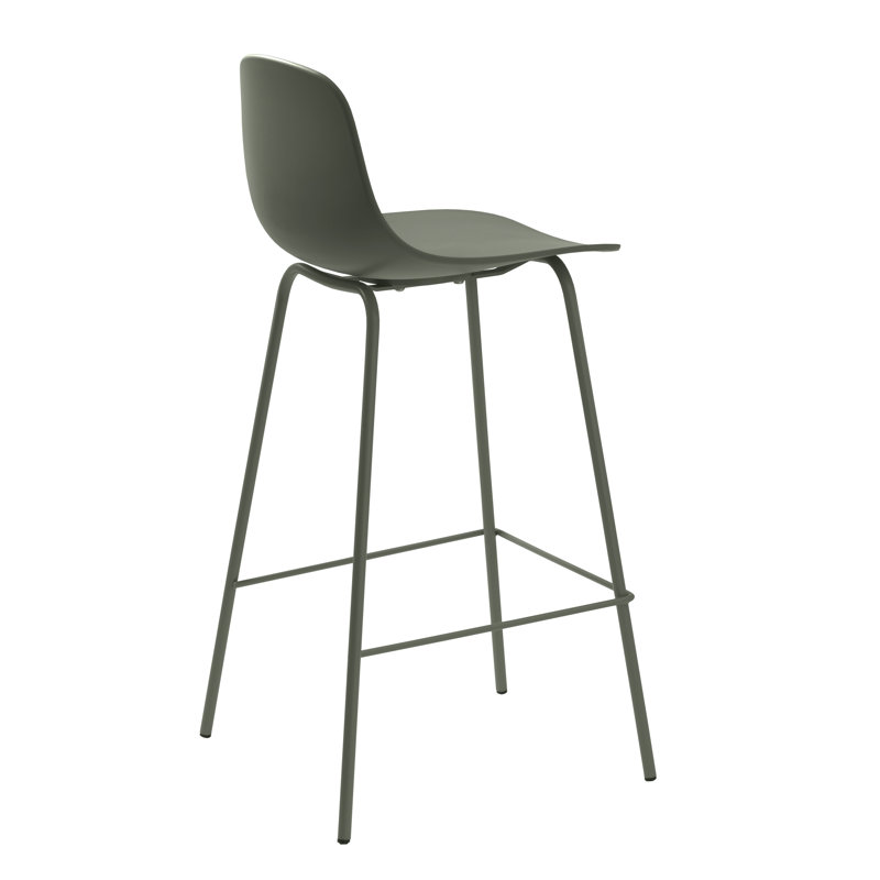 Kordt Counter Stool with Metal Frame, Olive Green