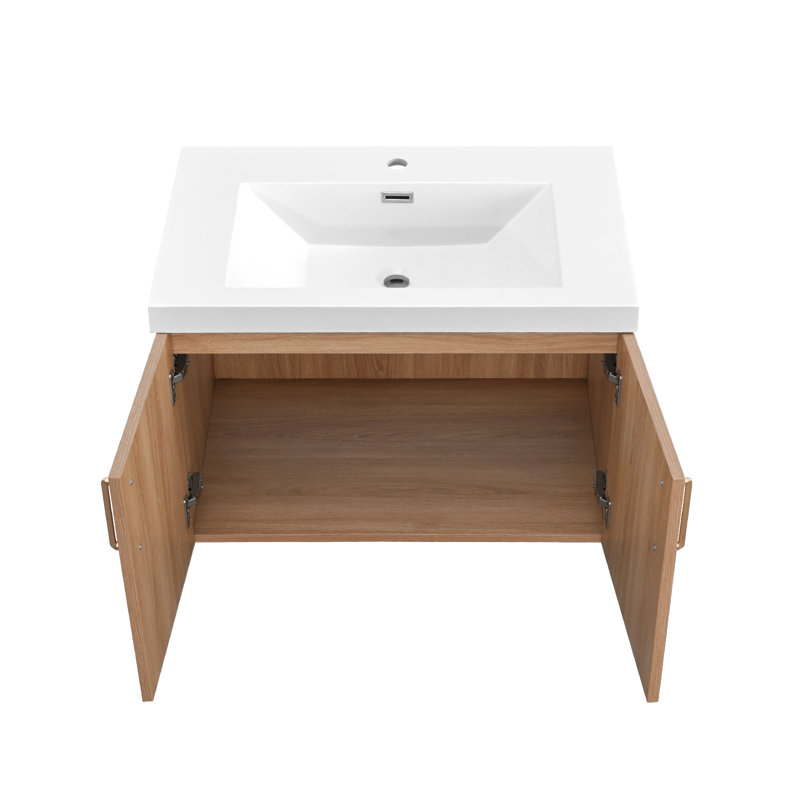 Wall Mounted Bathroom Vanity With Sink, 30"