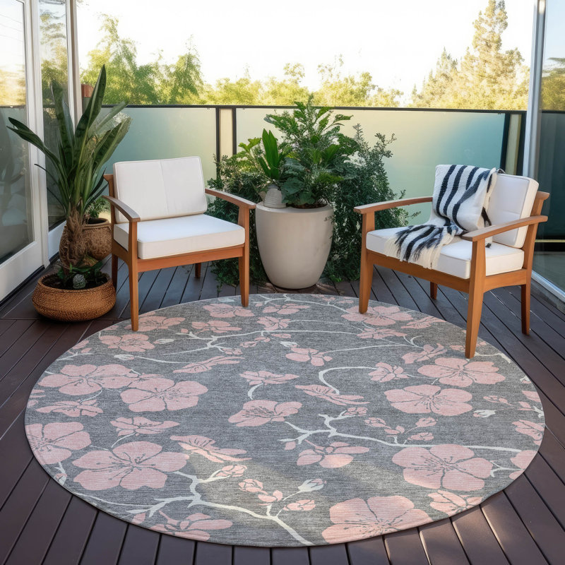 Tapis intérieur / extérieur gris Inoa , 8 pi x 8 pi
