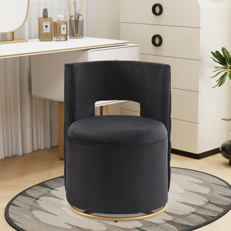 Fauteuil demi-tonneau pivotant avec rangement, Noir