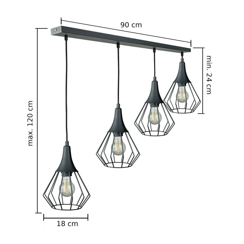 Oscar 4 - Light Black Pendant