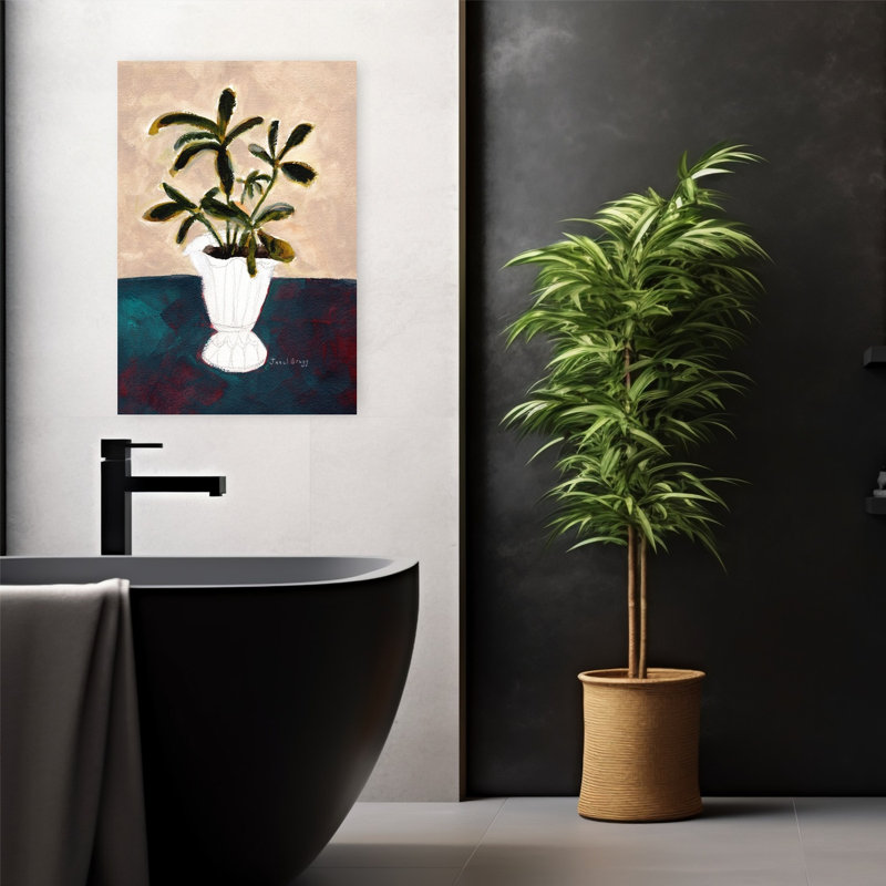 Art contemporain contemporain, plante tropicale, art mural, H 24 po x l 16 po