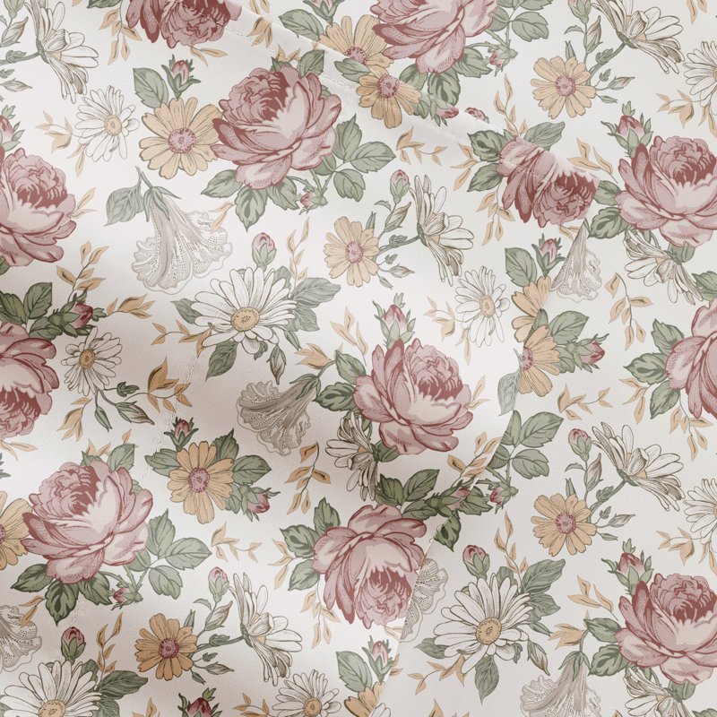 Twin Blooming Floral Microfiber Kids Sheet Set