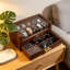 High End Watch Box, 12-Slot Wooden Watch Case With Drawer, 2-Layer Watch Holder Organizer With Lid