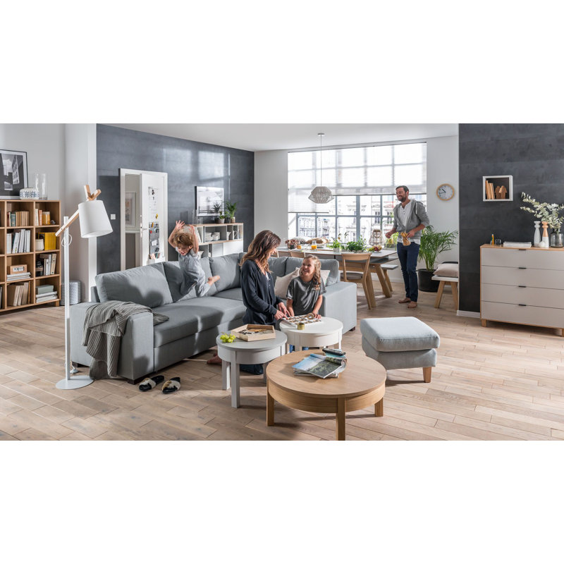 Shinde Wheel Coffee Table with Storage, Grey