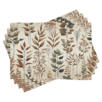 Polyester Pale Camel Laurel Green Rectangle Placemat