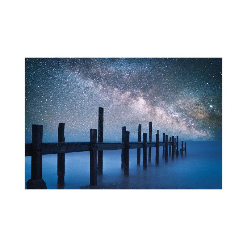 A Starry Night by Bingo Z - Print on Canvas, Wrapped Canvas, 20.32 cm H x 30.48 cm W