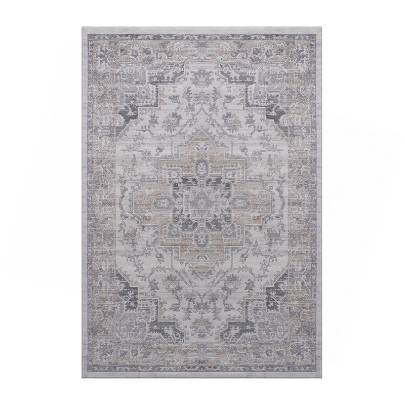 Collection 2X3 Ivory/Beige/Oriental Non-Shedding Living Room Bedroom Dining Home Office Stylish And Stain Resistant Area Rug