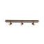 Luminaire sur rail ovale 3 lumières à grain de bois avec têtes rotatives-123030578