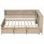 Lit de jour en bois pleine grandeur avec tablette de rangement et 3 tiroirs, apparence de lait blanc antique, solide pour une durabilité accrue-1846694857