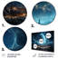 «White and Blue Cosmic Space Landscape III», art mural en métal «Planète de l'espace»-262896524