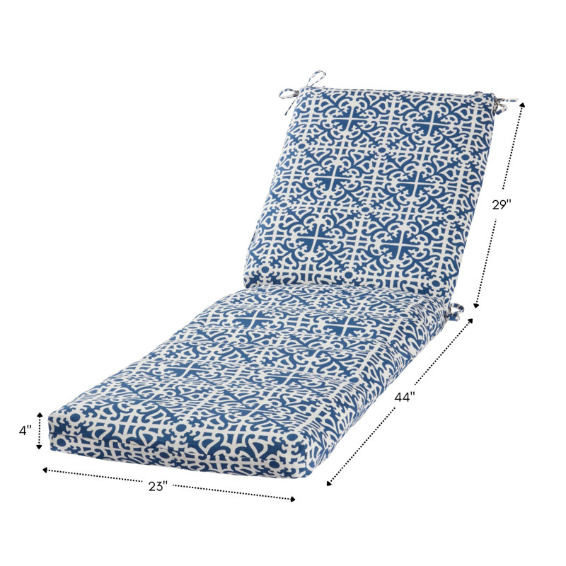 Outdoor Chaise Lounge Chair Cushion, Indigo