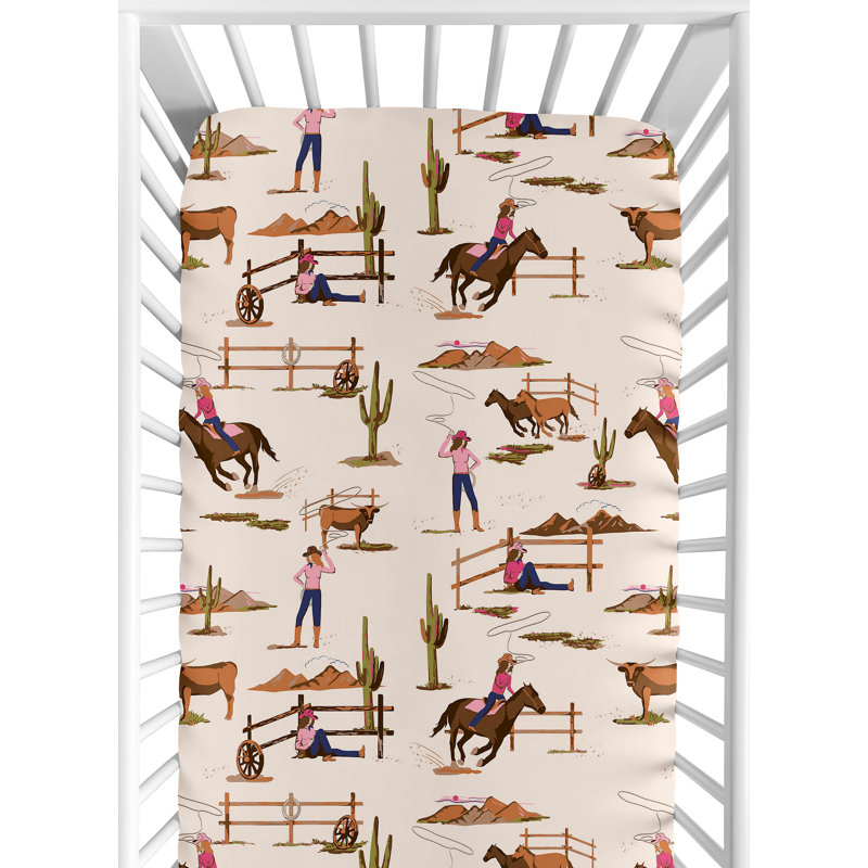 Drap-housse pour lit de bébé Western Cowgirl