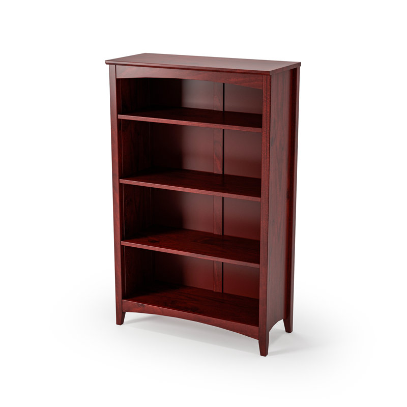 Colton Bookcase, (4 Shelves) 48" H x 30" W x 13"D, Red Garnet Stain